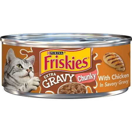 UPC: 0050000293308 | Purina Friskies Extra Gravy Chunky Wet Cat Food Soft Chicken 5.5 oz Cans (24 Pack)