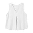 thumbnail image 4 of jjayotai Cotton Tank Tops for Women Summer Sleeveless Tops Pleated Front V Neck Shirts Dressy Casual Work Blouse, 4 of 6