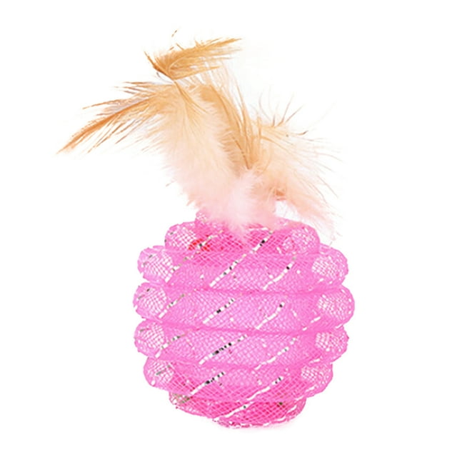 Cat Feather Ball Funny Interactive Training Cat Teaser Ball Cat Feather Toy