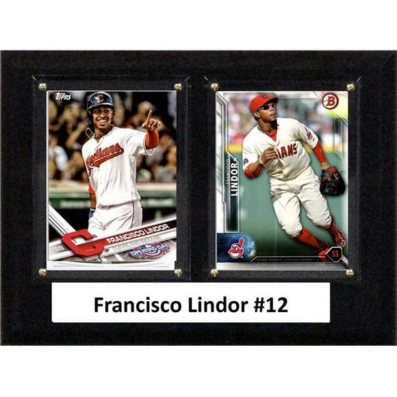 C&I Collectables 68LINDOR MLB 6 x 8 in. Francisco Lindor Cleveland Indians Two Card Plaque
