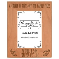 ThisWear Dad Son Picture Frame Father & Son Forever We'll Be Dad Birth Announcement Gifts Wood Laser 4x6 Portrait Picture Frame