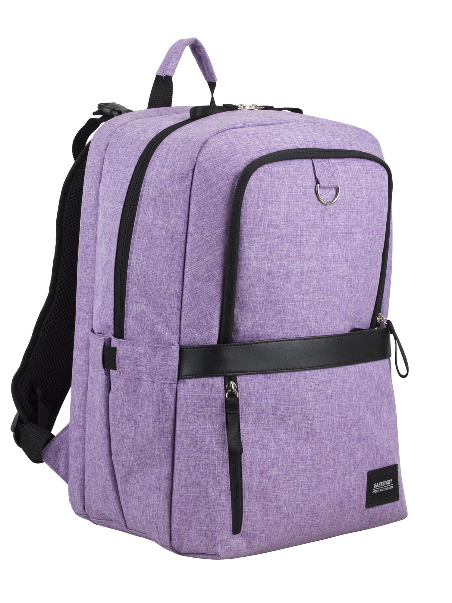 Eastsport Large Rubin Weekender Tech Backpack Diaper Bag for Adults and Kids, Light Purple