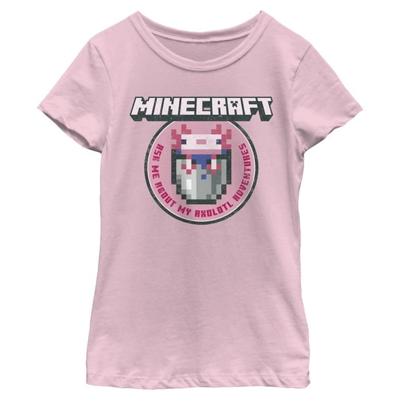 Girls Minecraft Ask Me About My Axolotl Adventures T Shirt