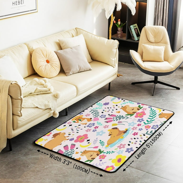 Joy Carpets Hearts and Flowers 5 x 8 Orange Indoor Floral/Botanical Kids Area Rug Joy Carpets Hearts and Flowers 5 x 8 Orange Indoor Floral/Botanical Kids Area Rug