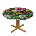 thumbnail image 3 of Nawypu  Spring Summer Round Tablecloth Butterfly Spring Summer Palm Leaves Table Cloth Decorative Fabric Table Cover for Dining Table, Buffet Parties and Camping, 3 of 7