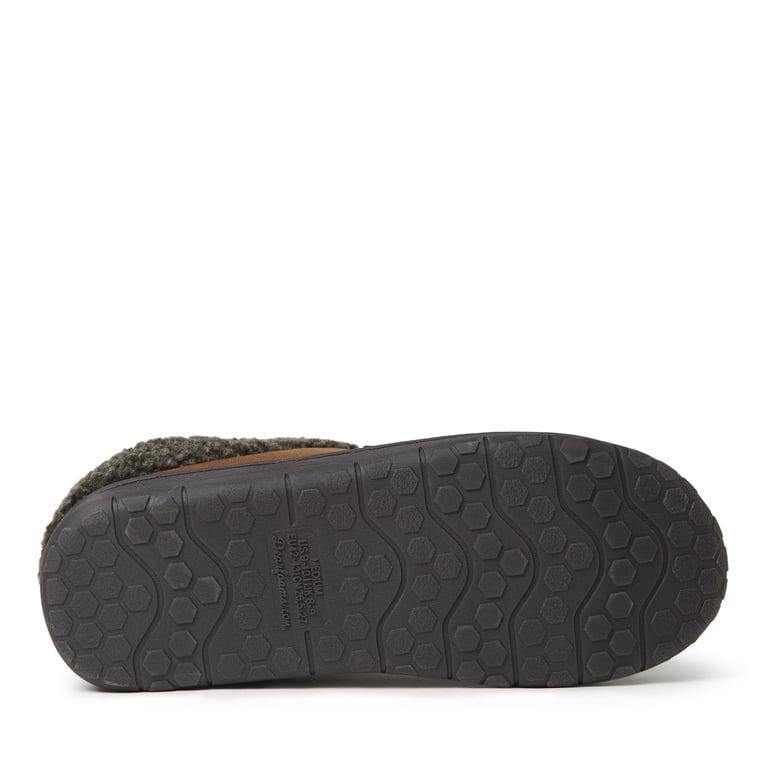 Dearfoams Brendan Microsuede Moccasin Toe Clog Slippers Men XL(13-14) Brown Gray Dearfoams Men main image 3