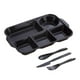 thumbnail image 2 of Platos Divididos con Bandeja | Bandeja de Plástico de 5 Secciones para Restaurantes, Fiestas y Cocinas | Apta para Microondas y Lavavajillas | Negra | 32,5 X 22 X 4 Cm | Reutilizable y Apilable | Ide, 2 of 6
