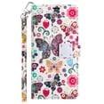 thumbnail image 4 of For iPhone 15 Pro Design Wallet ID Credit Card Money Holder with Magnetic Metal Closure including Lanyard - Colorful Butterflies, 4 of 4