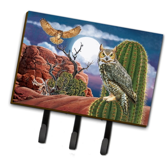 Great Horned Owl In The Desert Leash or Key Holder