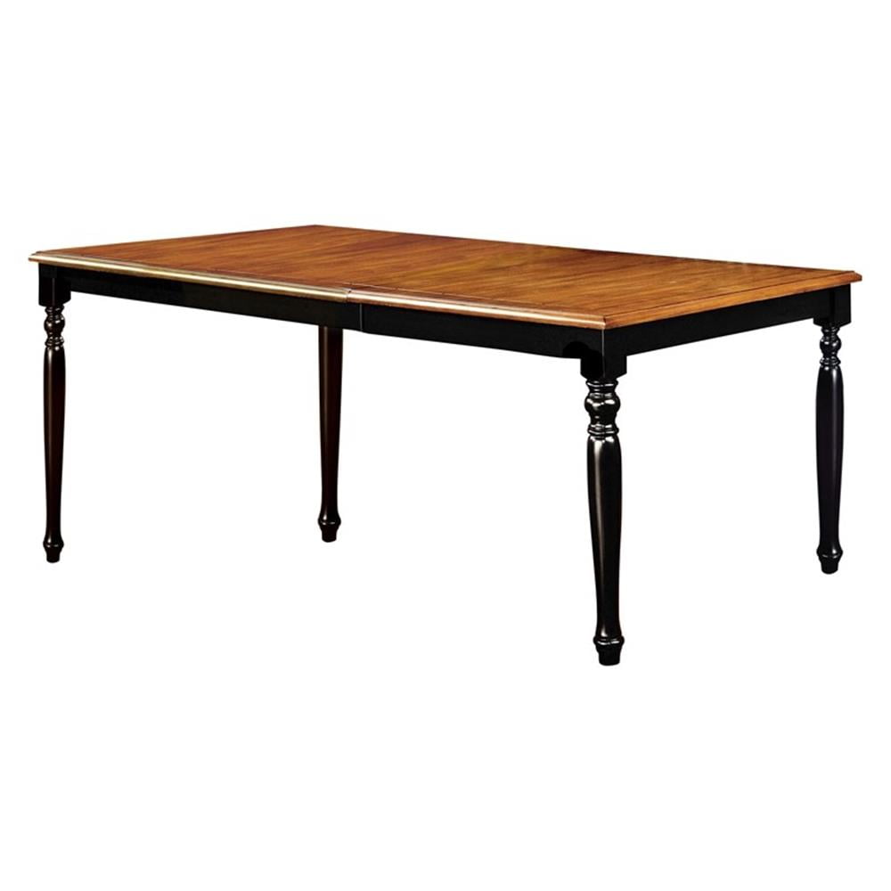 Furniture of America Sallie Transitional Wood Extendable Dining Table in Black