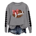 thumbnail image 4 of Wyzesi Chandail en Molleton d'Automne pour Femmes Coupe Ample Manches Longues Col Rond Imprimé Graphique Football Sans Capuche, 4 of 4