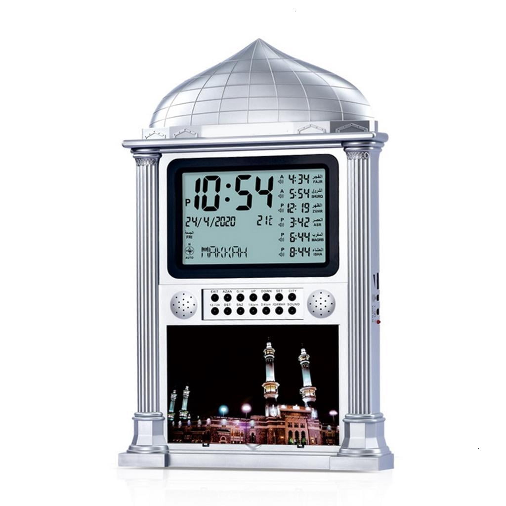 Necvior HA-4002 Azan Clock Prayer Clock Islamic Mosque Calendar Desktop Wall Clock Digital Alarm Clock for Home Decor