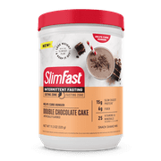 SlimFast Intermittent Fasting, Chocolate Cake, Snack Shake Mix, Casein Protein Powder,10 Servings