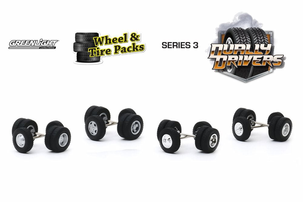 Details about   1:64 scale Dually truck tires 4 sets of 4 tires 8 axles read well before buyin 