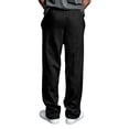 thumbnail image 4 of Hsovts Mens Tall Size Baggy Sweatpants Wide Leg Open Bottom Soft Fleece Material Multiple Solid Colors Leisure Bottoms Black M, 4 of 7