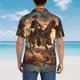 thumbnail image 4 of Balery Western Skeleton Cowboy Horse Camisas hawaianas de manga corta para hombre, camisas playeras de corte holgado, camisas de vacaciones con botones,XX-Large, 4 of 7