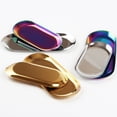 thumbnail image 5 of Linyer Nordic Style Oval Shaped Tray Gold Plate Trays Stainless Steel Plating Desktop Small Stroage Plates Holder Kitchen Ornament Home Silver Small, 5 of 9