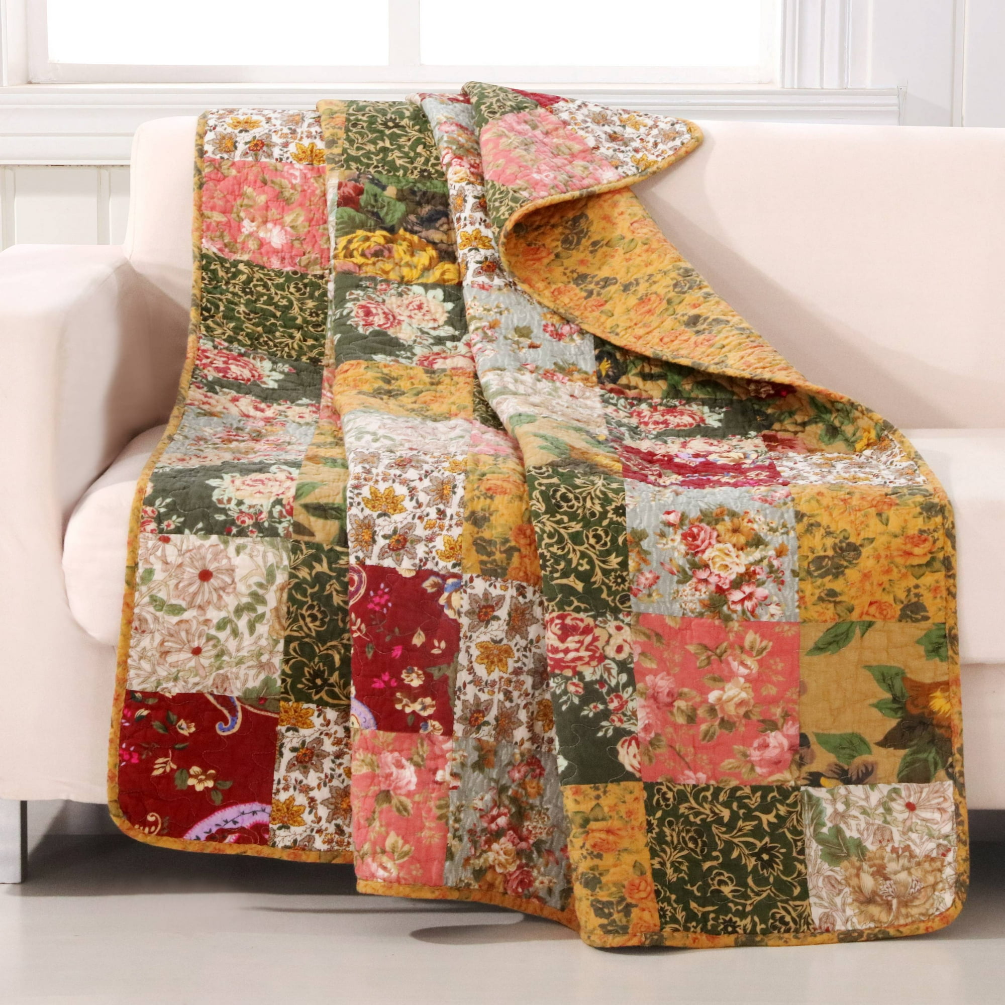 100% Cotton Quilted Throw Blanket - 50"x60", OEKO-TEX Standard 100 certified
