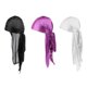 thumbnail image 2 of 3PCS Men Silky Headwrap Pirate Hat Hat - Negro + Blanco + Púrpura, Negro + Blanco + Morado Hugo Mujer Hombre Durag Sombreros, 2 of 5