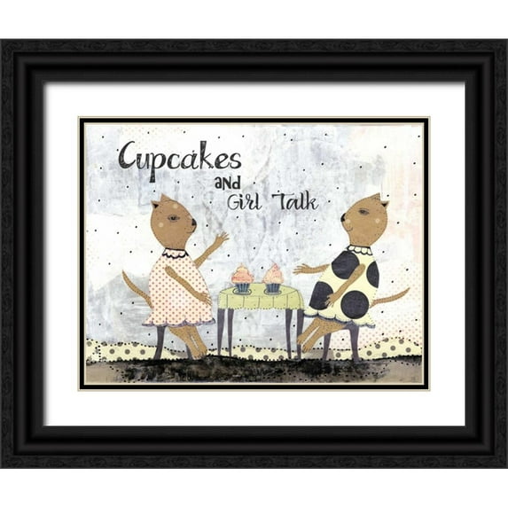 Ogren, Sarah 18x15 Black Ornate Wood Framed with Double Matting Museum Art Print Titled - Cupcakes and Girl Talk