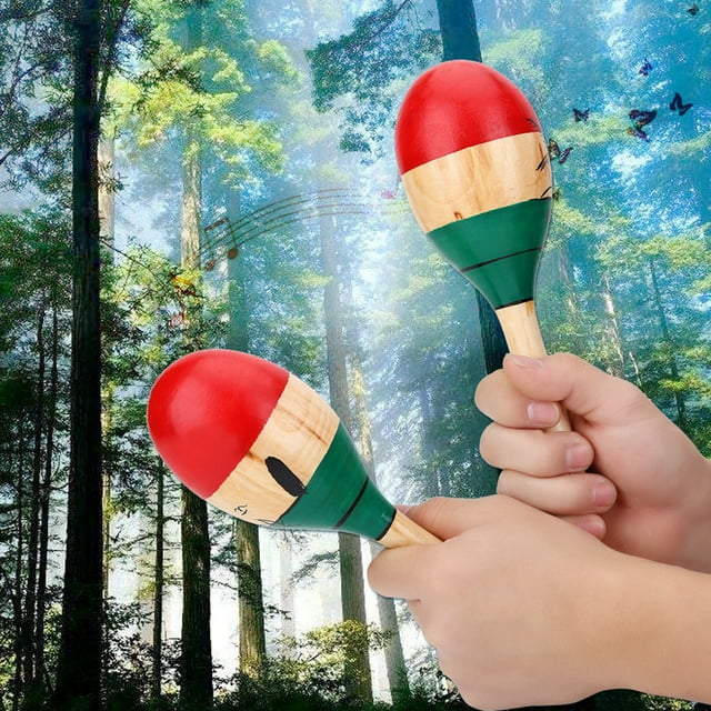 Kids Maracas, Wood Durable Maracas, Musical Educational For Practicing For Christmas Present For Performance For Teaching Supplies