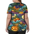 thumbnail image 4 of Cute Scrubs For Women，Halloween Scrub Top Women Plus Size Women'S Cute Printed Short Sleeve V-Neck Nurse Care Worker Uniform Scrubs Top,Turquoise，M, 4 of 4