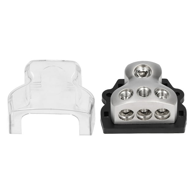 Audio Fuse Holder, 3 Ways Auto Power Distribution Block Rustproof Plastic For Car Transparent Base,Black Base