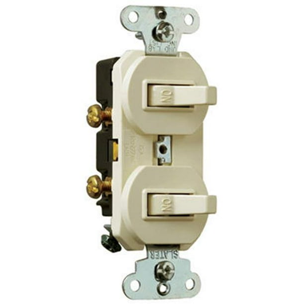 690LAGCC6 15A Grounding 2 Single Pole Switch, Light Almond Walmart