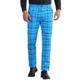 thumbnail image 1 of Pantalones de vestir de cuadros impresos INSPIRE CHIC para hombres, ajuste regular en bloque de color, 1 of 1