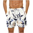thumbnail image 2 of Viikei Men's Shorts for Street Style,Men's Hawaiian Print Shorts Casual Print Swim Shorts Shorts White S, 2 of 6
