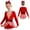 Red, variant on Girls Christmas Ballet Tutu Leotard Sequins Candy Cane Figure Ice Skating Dance Wear Green 14