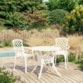 thumbnail image 1 of vidaXL 3 Piece Bistro Set Cast Aluminium White, 1 of 5