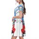 thumbnail image 2 of Easygdp Medicine Gnome Truck Red para Vestido Transpirable de Mujer, Vestido Suelto de Manga Corta con Pliegues y Bolsillos para el Verano, 2 of 6
