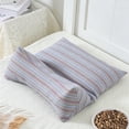 thumbnail image 1 of Multifunctional Triangular Neck and Lower Back Support Pillow, Natural Buckwheat Filling, Breathable Linen Cover, Removable Washable Case, 39x37x8 cm, Beige/Navy/Mint Green, 1 of 6