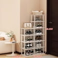 thumbnail image 2 of Bamboo Shoe Rack 12 Tier- Vertical Shoe Rack for Small Spaces, Tall Narrow Shoe Rack Organizer for Closet Entryway Corner Garage and Bedroom,Skinny Shoe Shelf with Free Stackable DIY White Storage, 2 of 9
