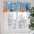 thumbnail image 6 of Sea Corals Seahorse Valances for Windows Summer Beach Sea Stars Blue Stripes Valance Curtains Rod Pocket Bathroom Small Window Treatments for Kitchen Living Room Bedroom, 42"x12", 6 of 7
