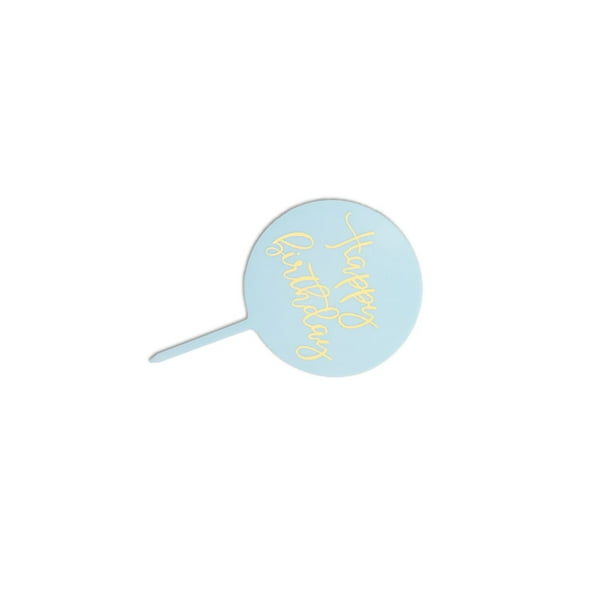 Herramienta DIY para Tartas, decoración para cupcakes, tablero de cumpleaños de autoensamblaje, banderas para plantar tarjetas para pasteles Herramientas y accesorios para hornear Redondo/Azul Bearachild HA067446-07