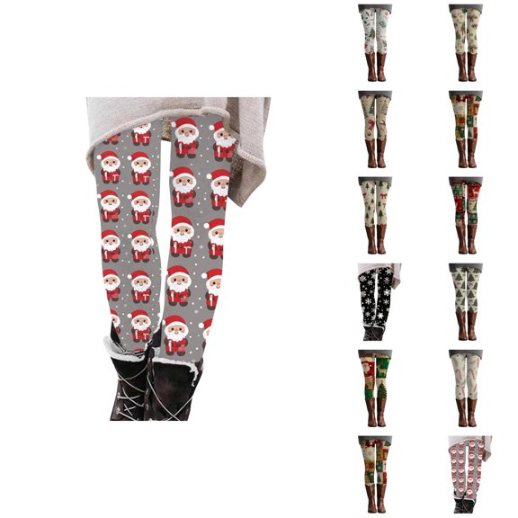 Girls Christmas Leggings Festive Print Elastic Waist Comfortable Stretch Tights Pants Workout Yoga Pants 4-14 Years