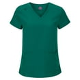 thumbnail image 2 of Active Uniforms Women's PETITE Scrub Set Breathable Cool Stretch Fabric Scrub Top and cargo Pant Set (True Hunter Green, Large-Petite), 2 of 6