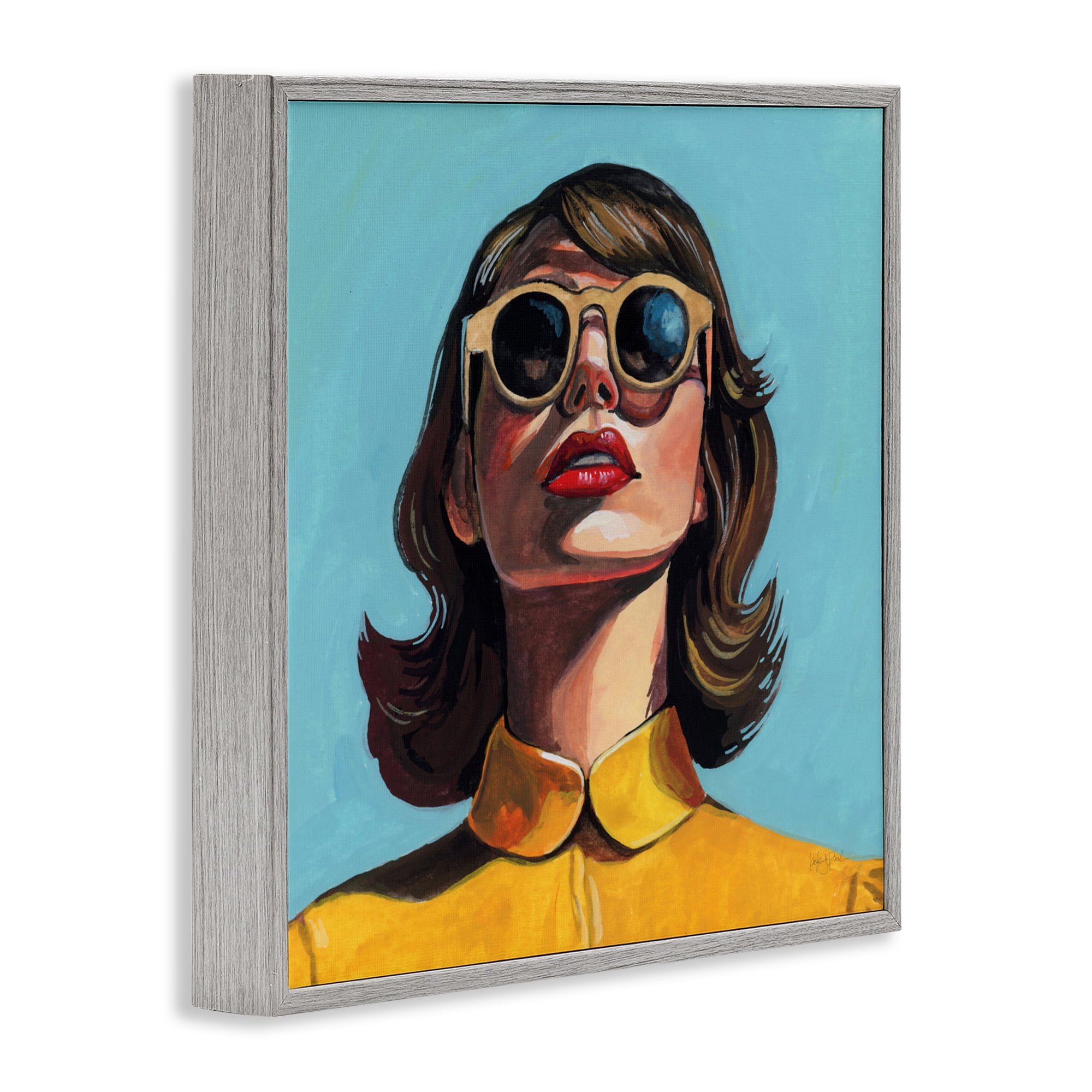 Stupell Industries Beautiful Sunshiny Day Retro Gray Framed Giclee Art, design by Kate Jarvik Birch