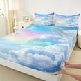 thumbnail image 3 of Manfei Starry Sky 4pcs Bed Sheets for Female Men,Gradient Rainbow King Sheets,Abstract Ombre Super Cozy Sheet Set,Breathable Home Decor, 3 of 7