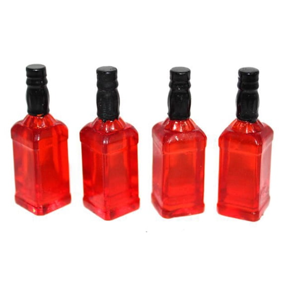 HOMEMAXS 10 Pcs Miniature Wine Bottles for Kids 1.1X3.6CM Red