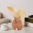 thumbnail image 5 of Easter Bags Beige, New Plush Bunny Hunt Egg Candy Bag, Easter Goodie Bag Party Supplies for Classrooms, Party Favors, Kraft Holiday Goody, 9"x3.5"x3.5", 5 of 6