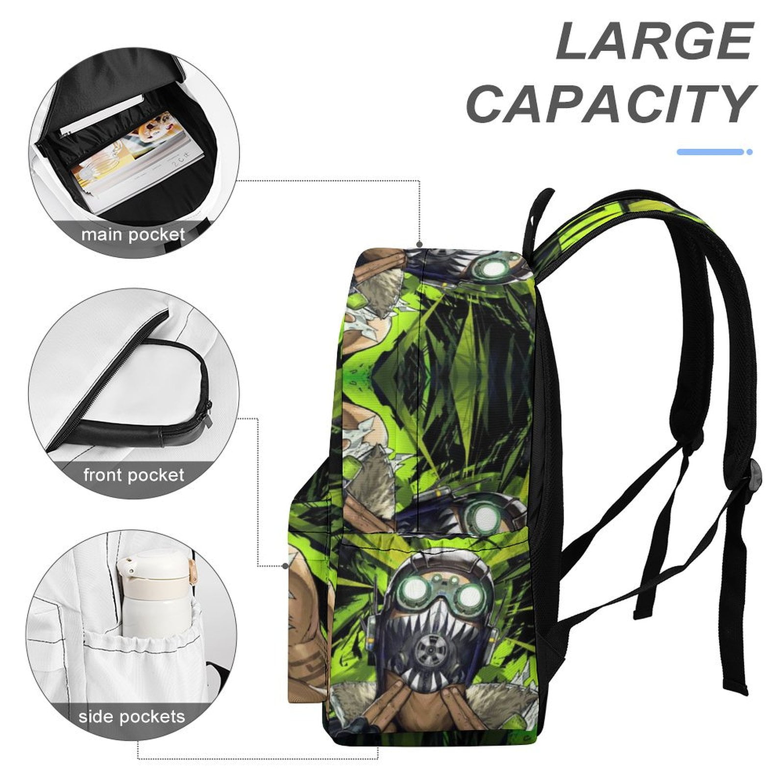 apex octane little kids backpack Apex Legends Octane Cute Backpack Schoolbag Student Bookbag Casual Basic  Travel Daypack Shoulder Bag