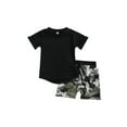 thumbnail image 2 of Kmbangi Little Boys Outfit Short Sleeve Top Printing/Solid Color Shorts, 2 of 8