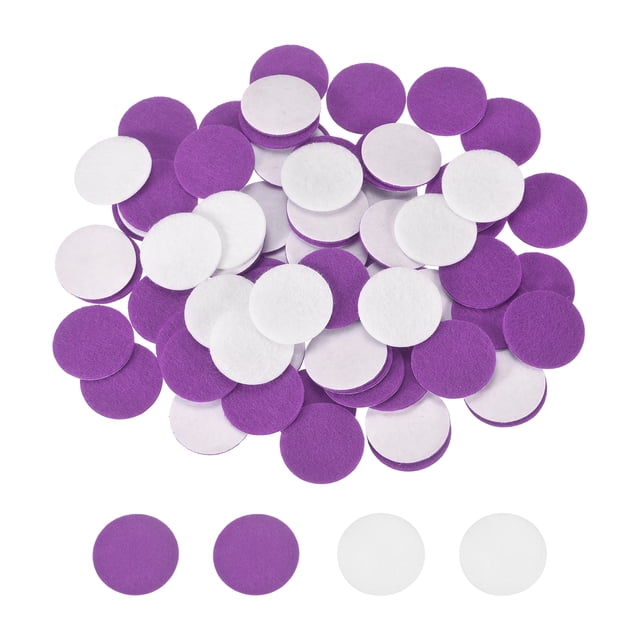 Uxcell 200 Pcs Círculos de Fieltro Adhesivos, 12mm 1/2" Pegatinas de Círculo Pre-Cortadas para Manualidades, Púrpura Claro/Blanco