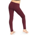 thumbnail image 3 of Stretch Is Comfort Stretchy Girl's Cotton Leggings Burgundy Large, 3 of 6