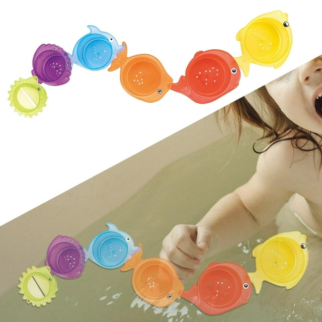 6x Juguetes de baño para bebés Tazas apilables multicolores Juguetes de bañera para bañera Playa junto al mar Piscina Niños Niños Niños Niñas Bebés Baoblaze Juguetes de baño para niños