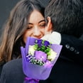 thumbnail image 5 of Flowers for Delivery Prime Preserved Rose Flower Bouquet Eternal Roses Flowers Gift for Women Mom Wife Grandma Valentine's Day Mothers Day Graduation, Purple, 5 of 5