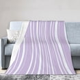 thumbnail image 1 of YFYANG Anti-Pilling Ultra-Soft Micro Fleece Cover Blanket for Bed Sofa, Purple Line Texture Throw Blanket for All Seasons, 40"x30", 1 of 9